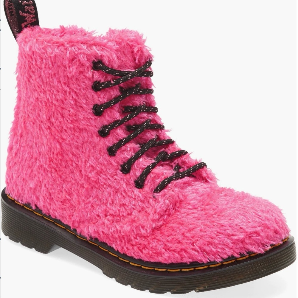 Dr. Martens Pink Fuzzy Boots - Picture 1 of 1